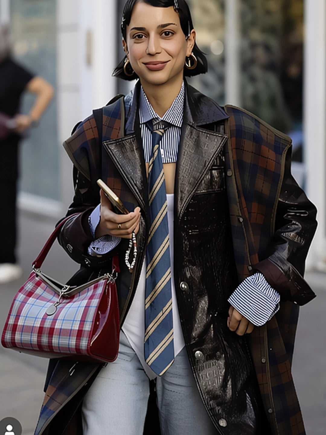 IUBALLET Vintage Plaid Large Capacity Underarm Bag