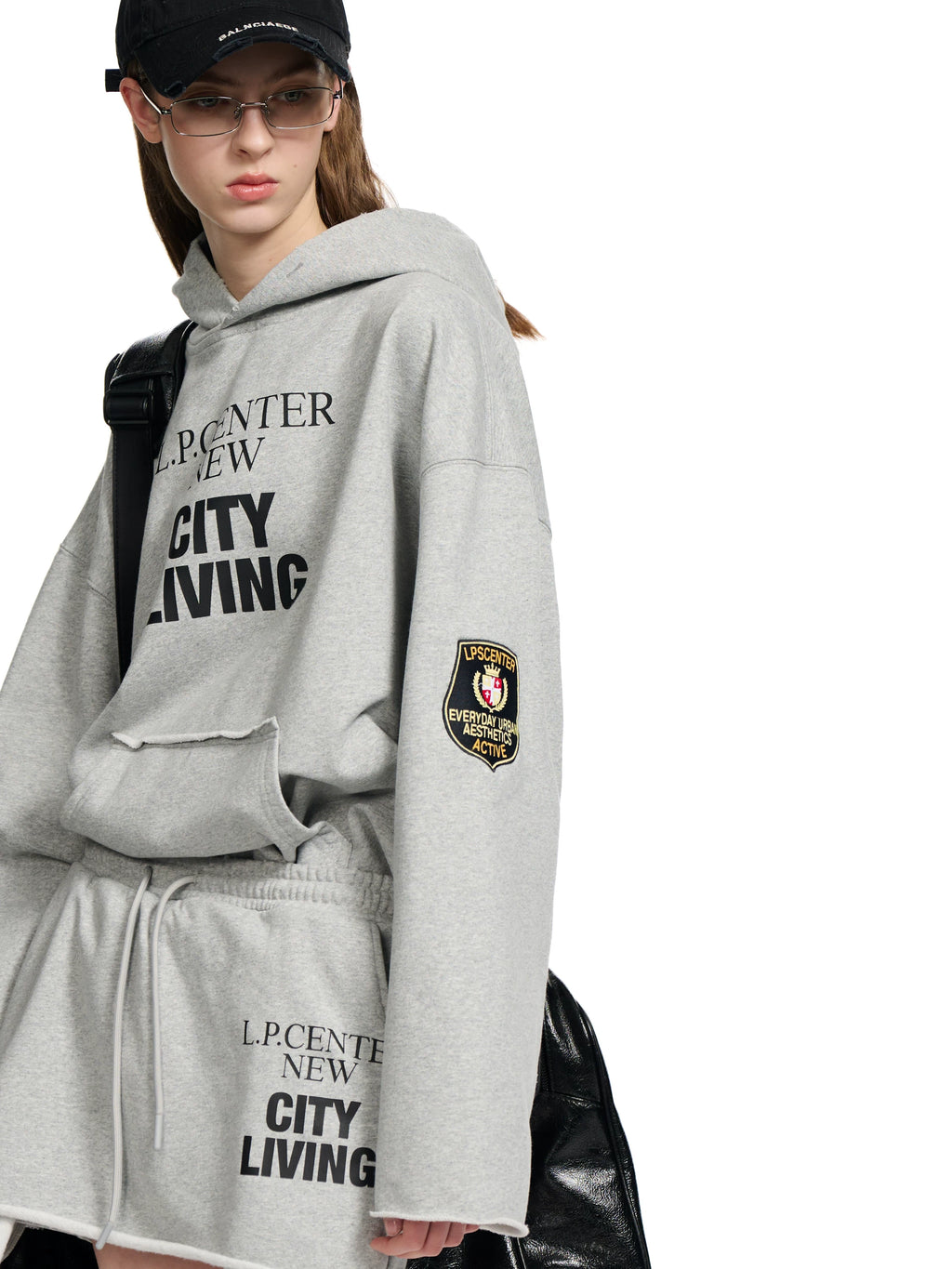 Loopsoon Letter Badge Print Design Series Sweater/sweatpants/culottes
