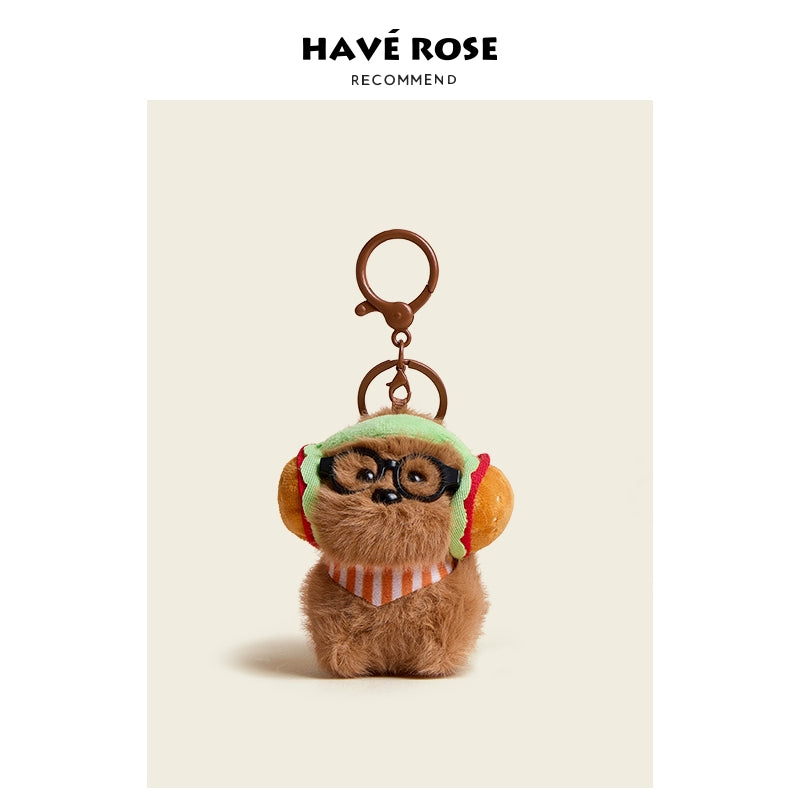 HAVEROSE Masked Dog Plush Doll Pendant