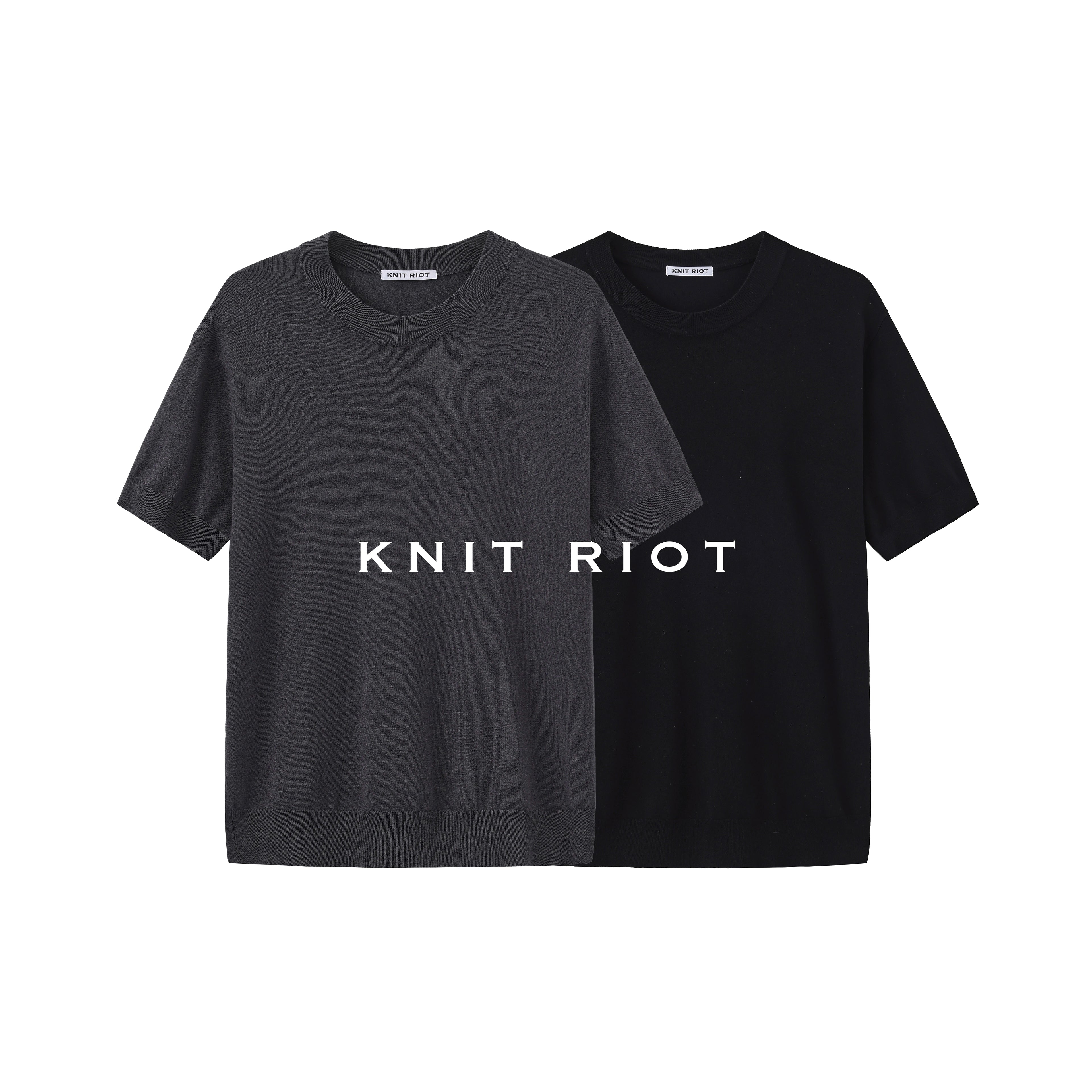 KNITRIOT Crew Neck Skin-friendly Breathable Knitted Sweater Tee