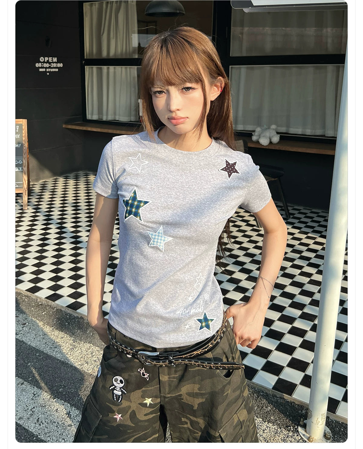 404MOB Front Shoulder Slim and Thin Short Tee