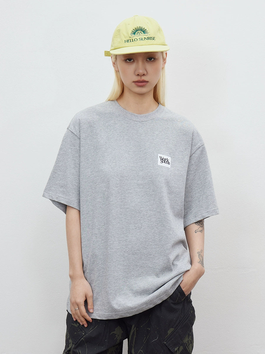 NICEBAD Basic Weaving Label Casual Loose Tee