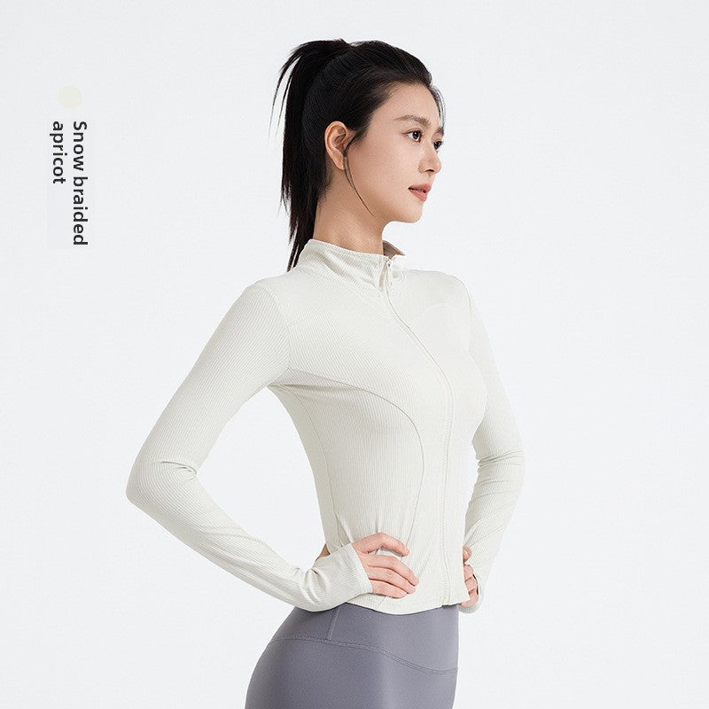 TIANQINGSE Striped Quick-drying Slim-fitting Skinny Naked Sports Long Sleeve