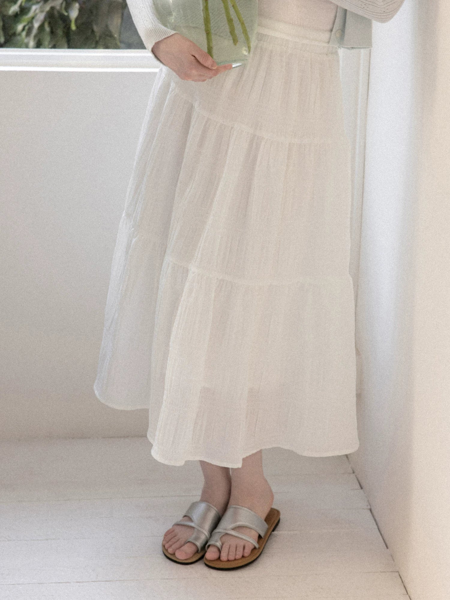 Cantonstory Simple High Waist Casual Skirt