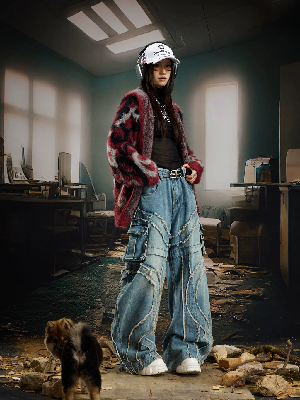 NOMANIAI Heavy Industries Raw Fringed Loose Straight Jeans