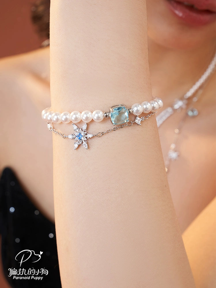 ParanoidP Snowflake Double Pearl Bracelet