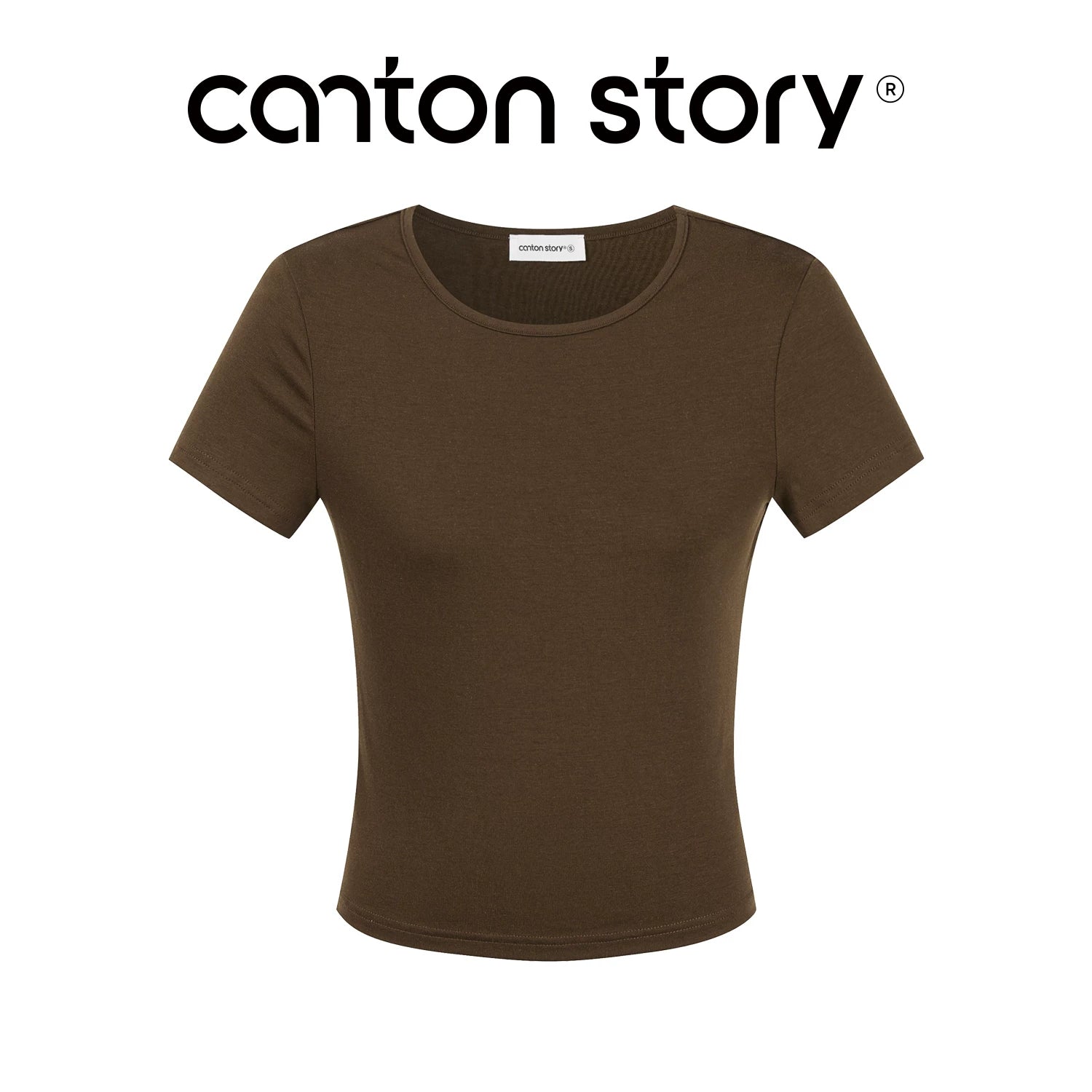 Cantonstory Vintage Slim Tee Leopard Print High Waist Skirt Set