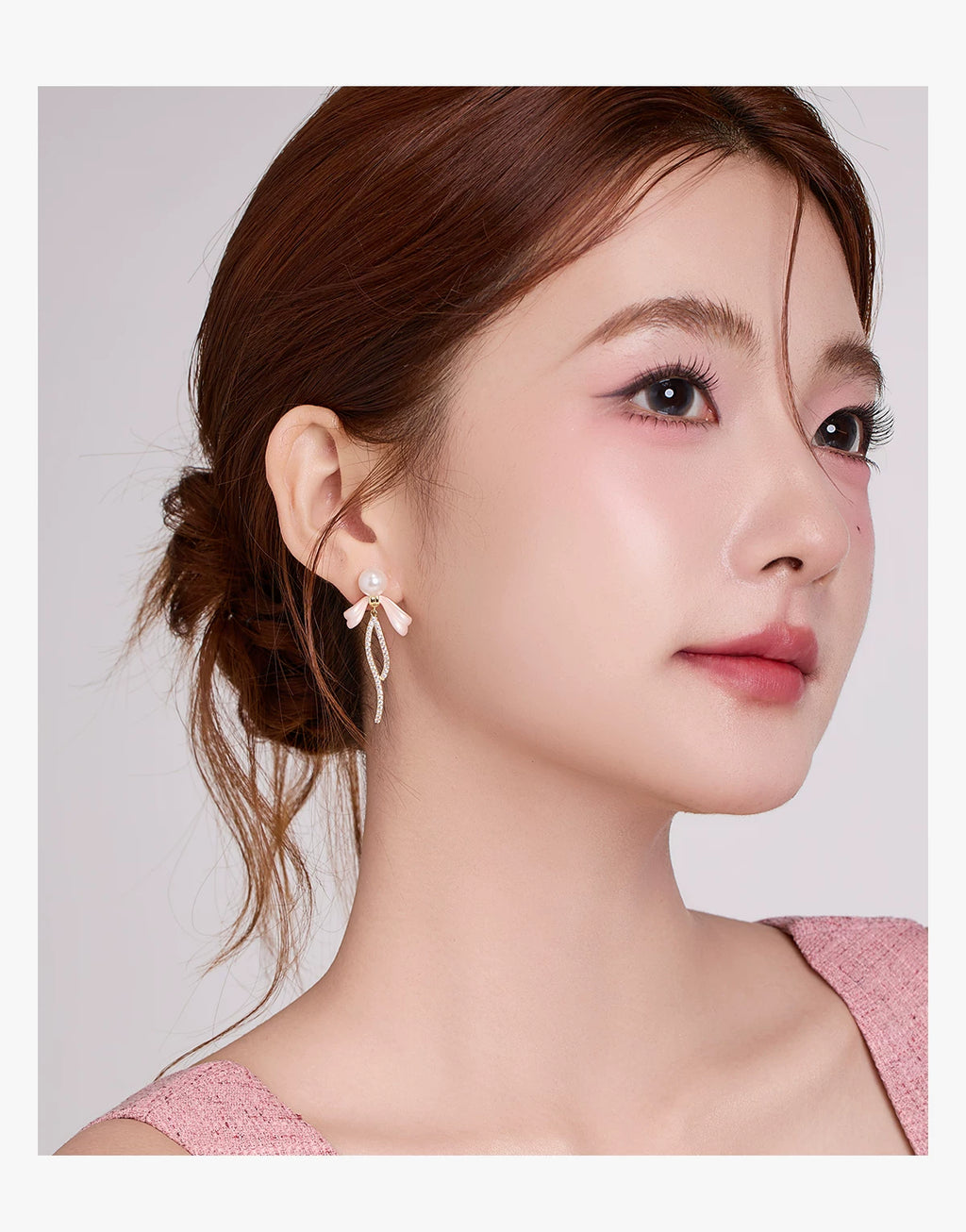 DODOGOGO Bow Pearl Fringed Earrings