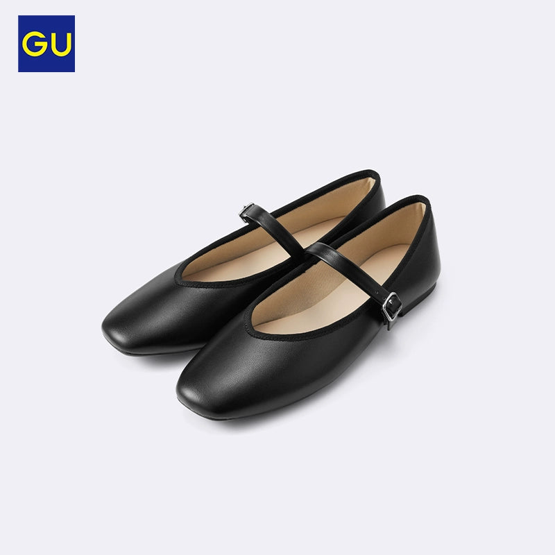GU Mary Jane Small Square Head Flat Ballet Shoes