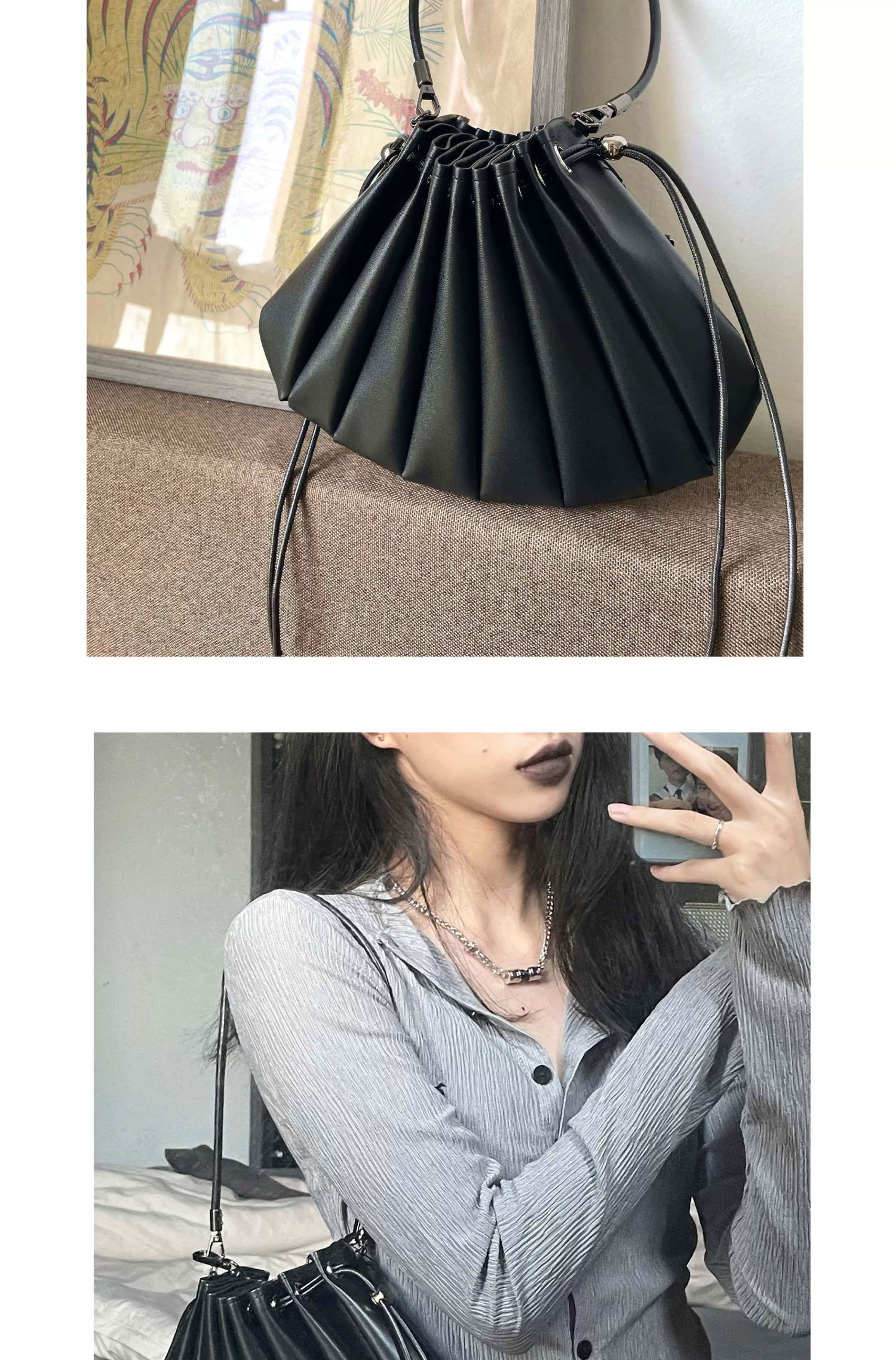 Heelwood Pleated Armpit Messenger Bag