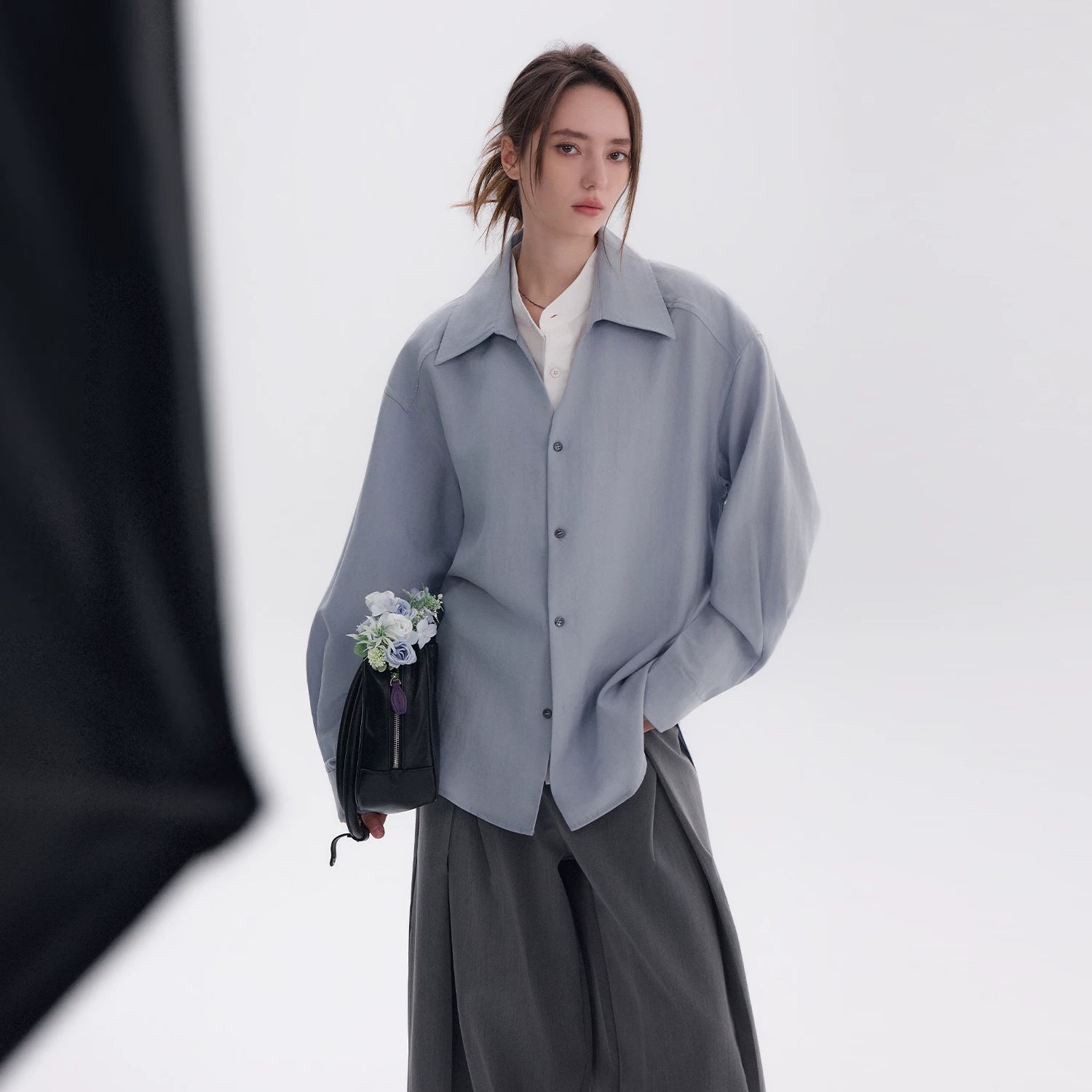 CHOR Fake Two-piece High-end Casual Simple Long-sleeved Shirt