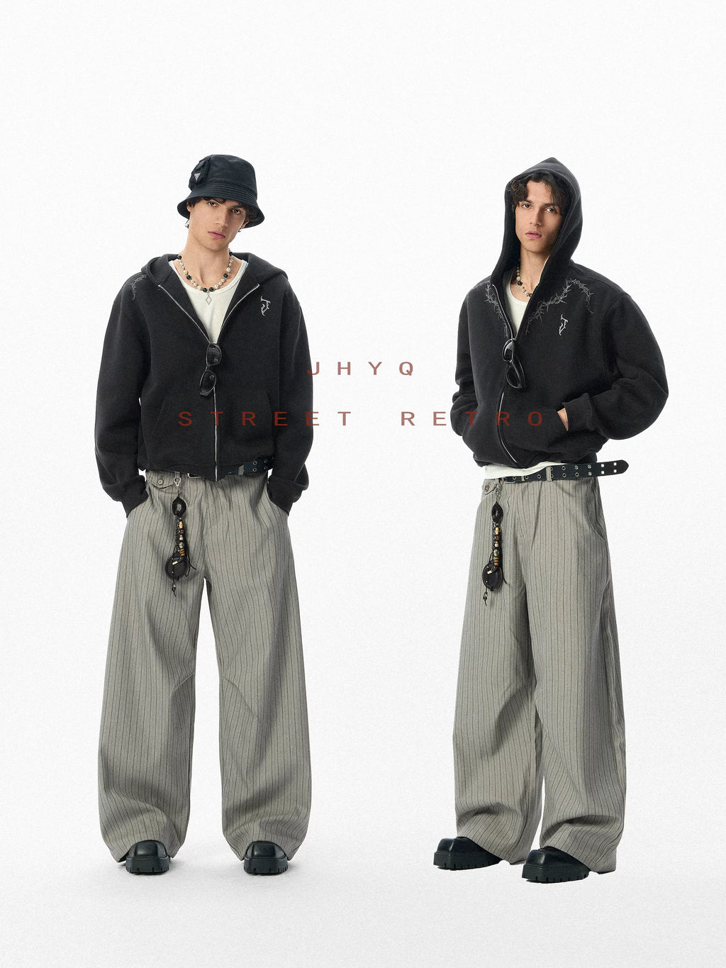 JHYQ Retro Striped Drape Lazy Trousers Trousers