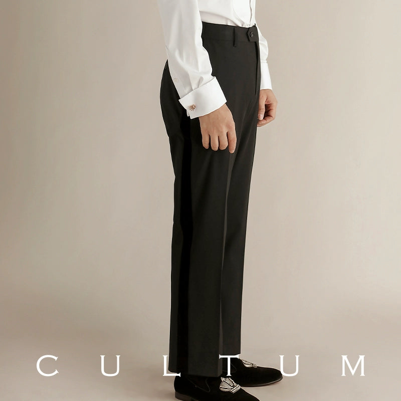 CULTUM Slim-fit No-iron Velvet Trousers Dress Pants