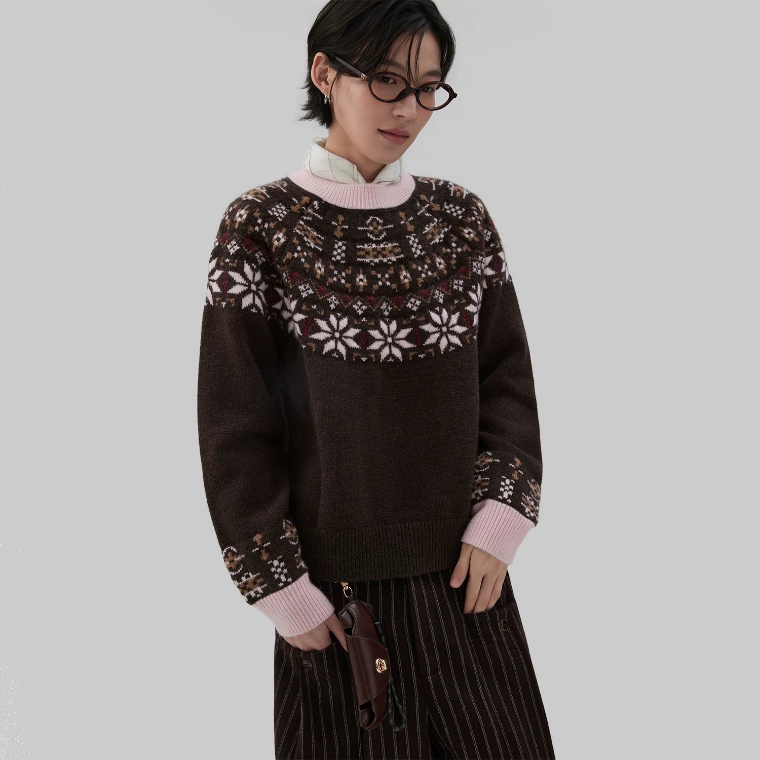 Sameuoo Casual Versatile Jacquard Sweater