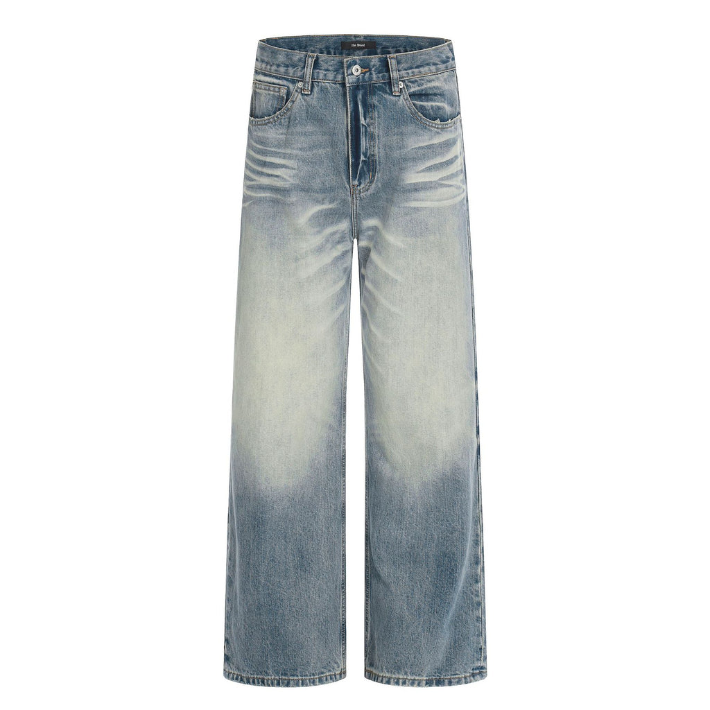 11KN Retro Cat Beard Loose Straight Jeans