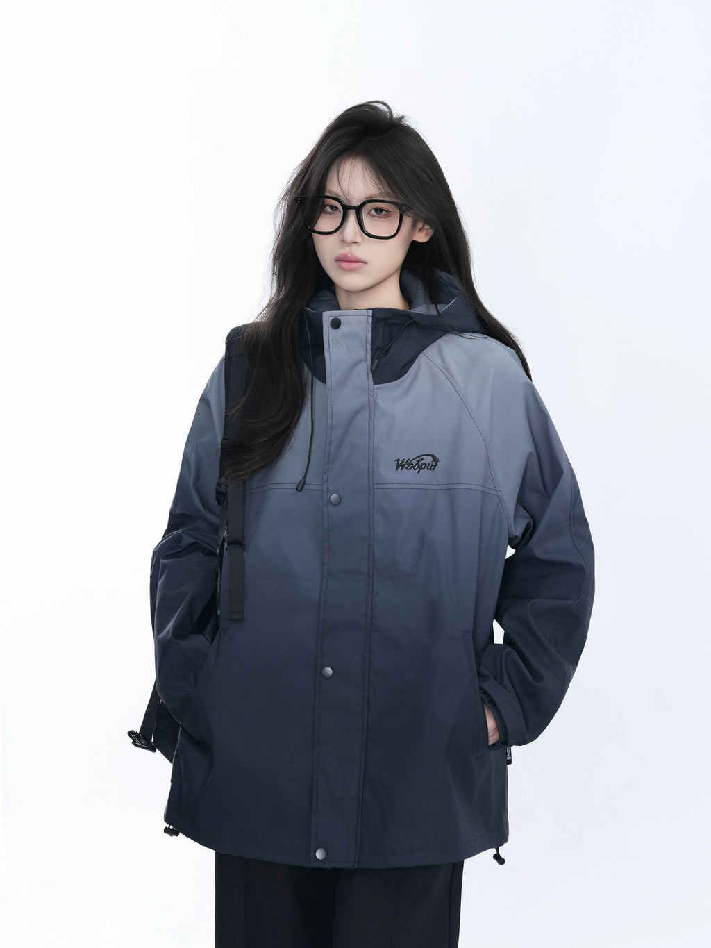 Zuocisankon Gradual Change Hooded Loose Jacket