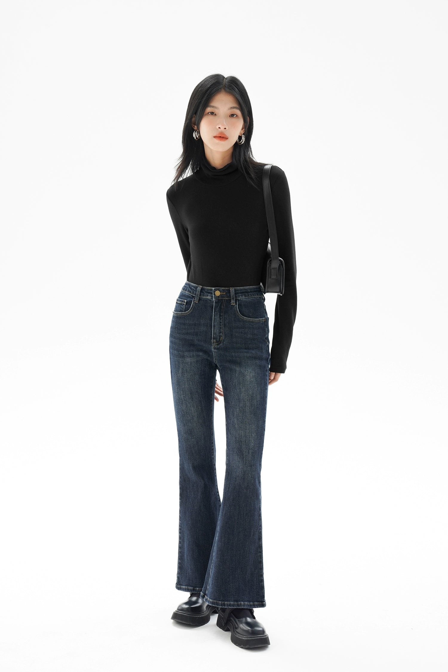 EIGHTHMONTH Slim-fit Denim Flared Straight-leg Pants