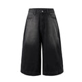 INF Anti-structure washing seven-point denim shorts