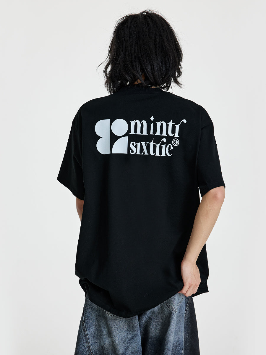 The 76th human NMK symbol graphic letters 260g pure cotton Tee
