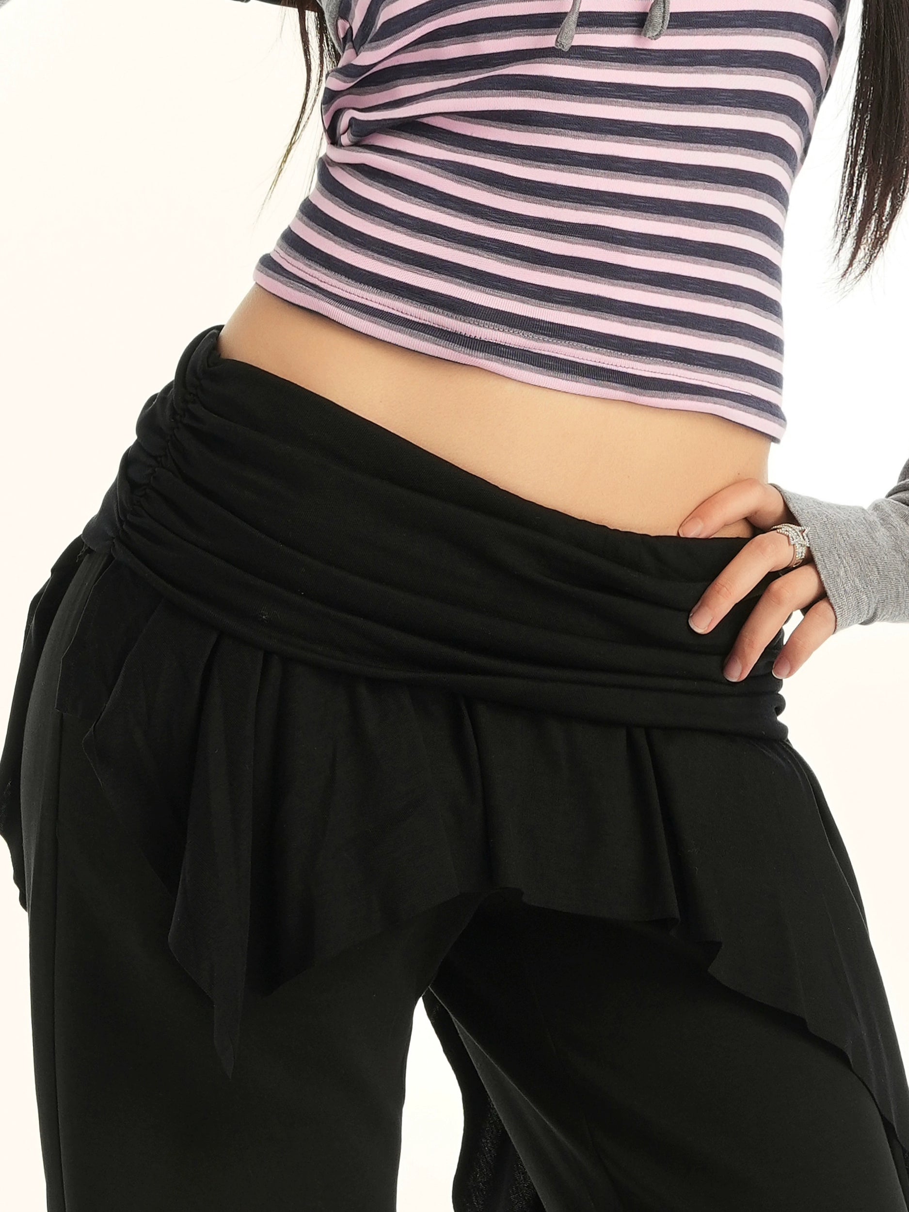 ZAVK Fake Two-piece Slim-fitting and Thin Versatile Bell Pants