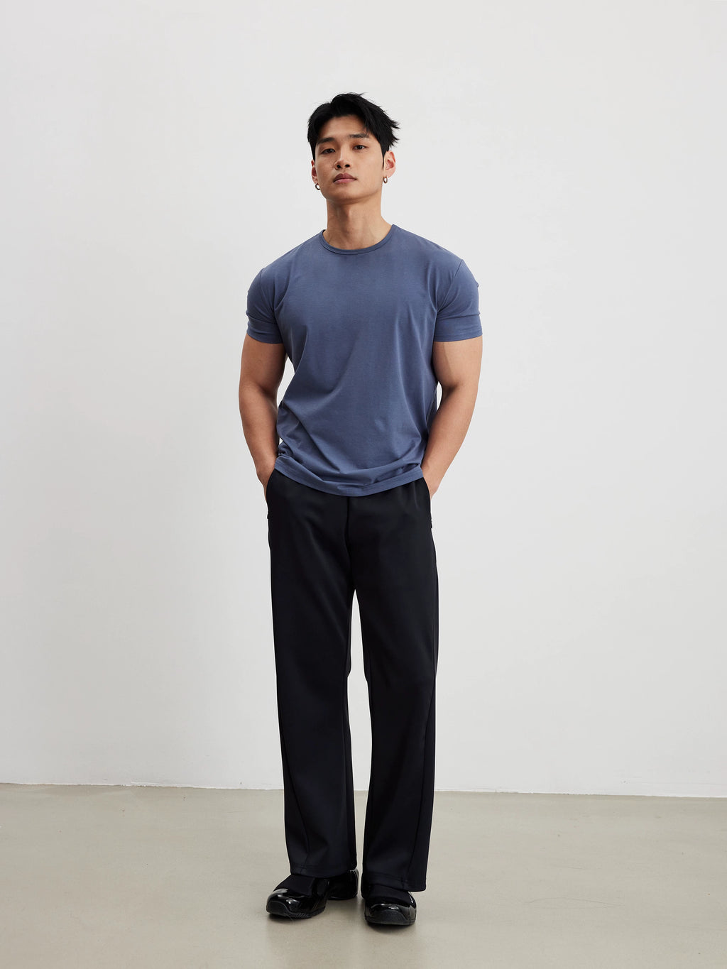 AFTERGLOW Crew Neck Front Shoulder Casual Tee