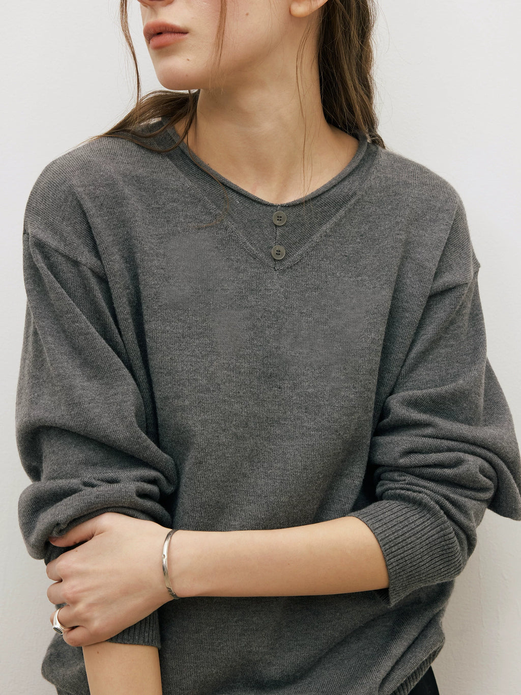 LR Knit Fake Two Pieces Long Sleeves