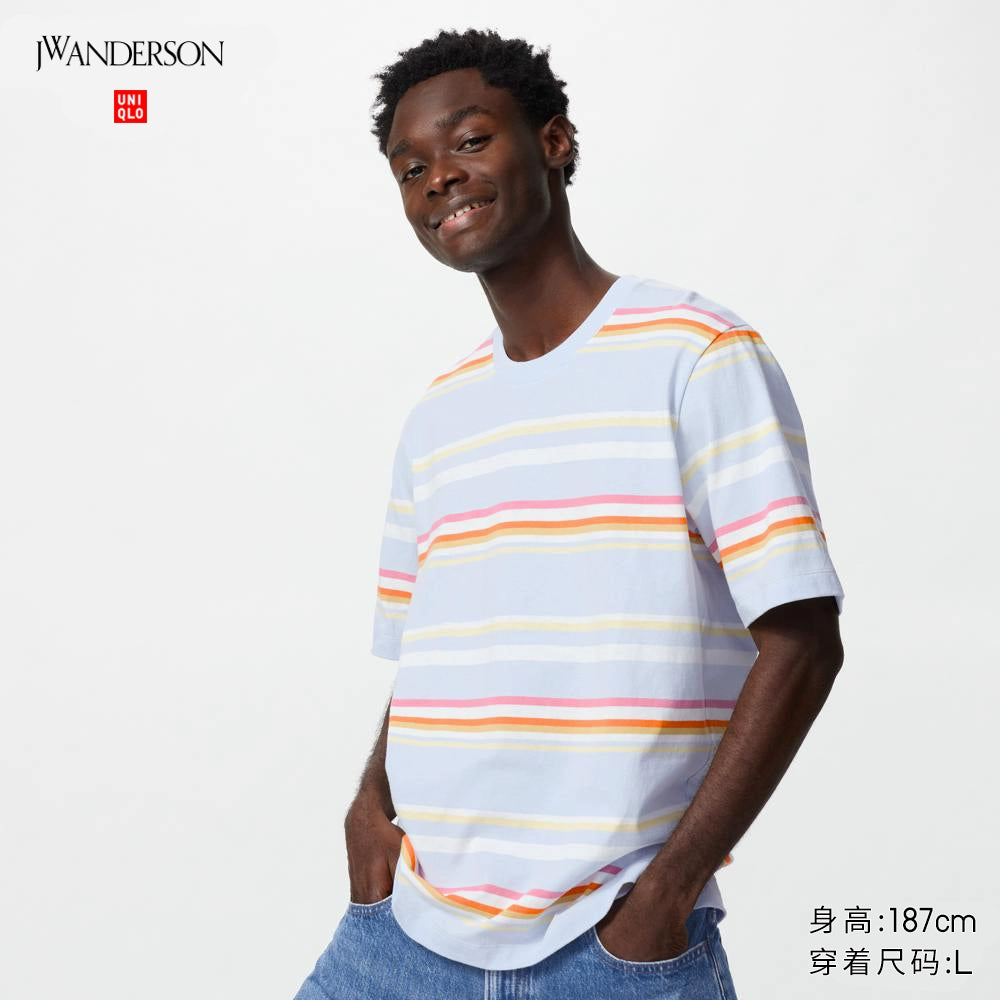 Uniqlo x JW Men's Women's Striped T-Shirt Short Sleeve T-Shirt Casual Fashion Versatile 25 New 477795