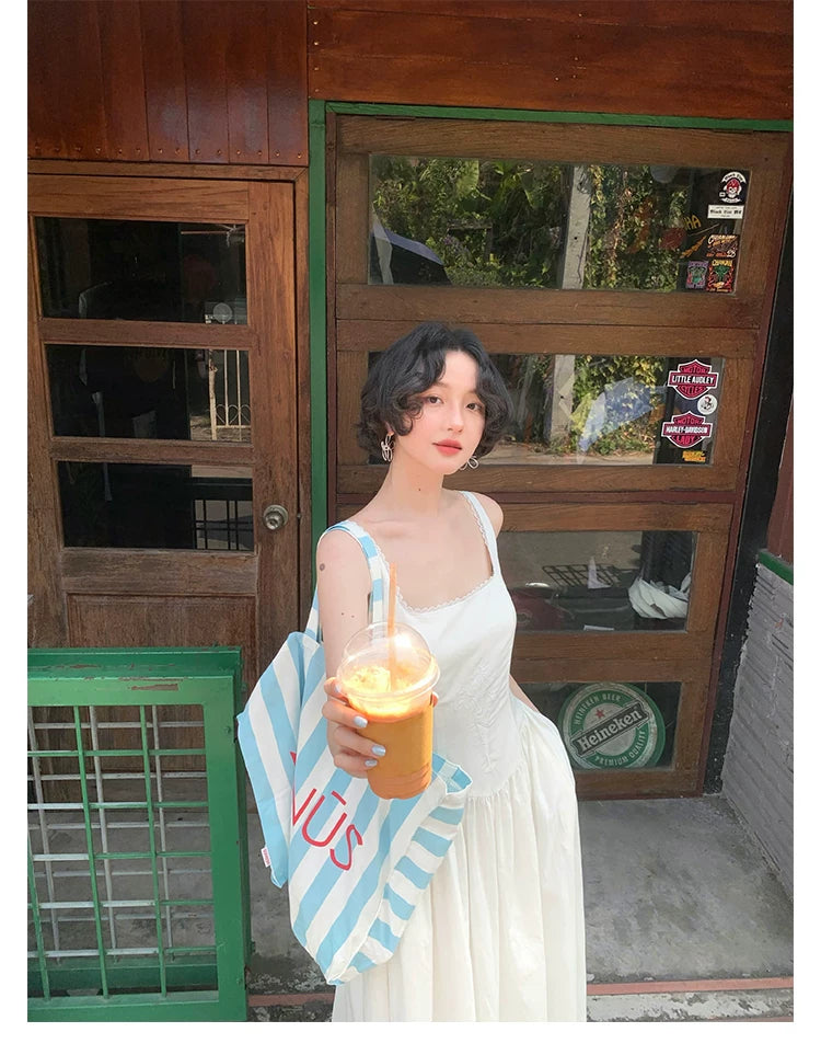 KELIFAN Vintage Lace Edge Waist Dress