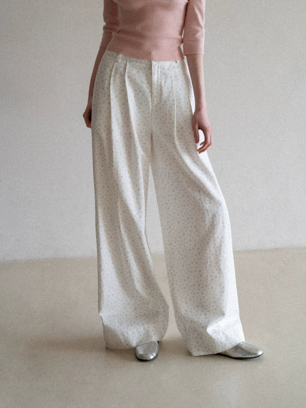EGGKA Floral Casual Wide-leg Pants