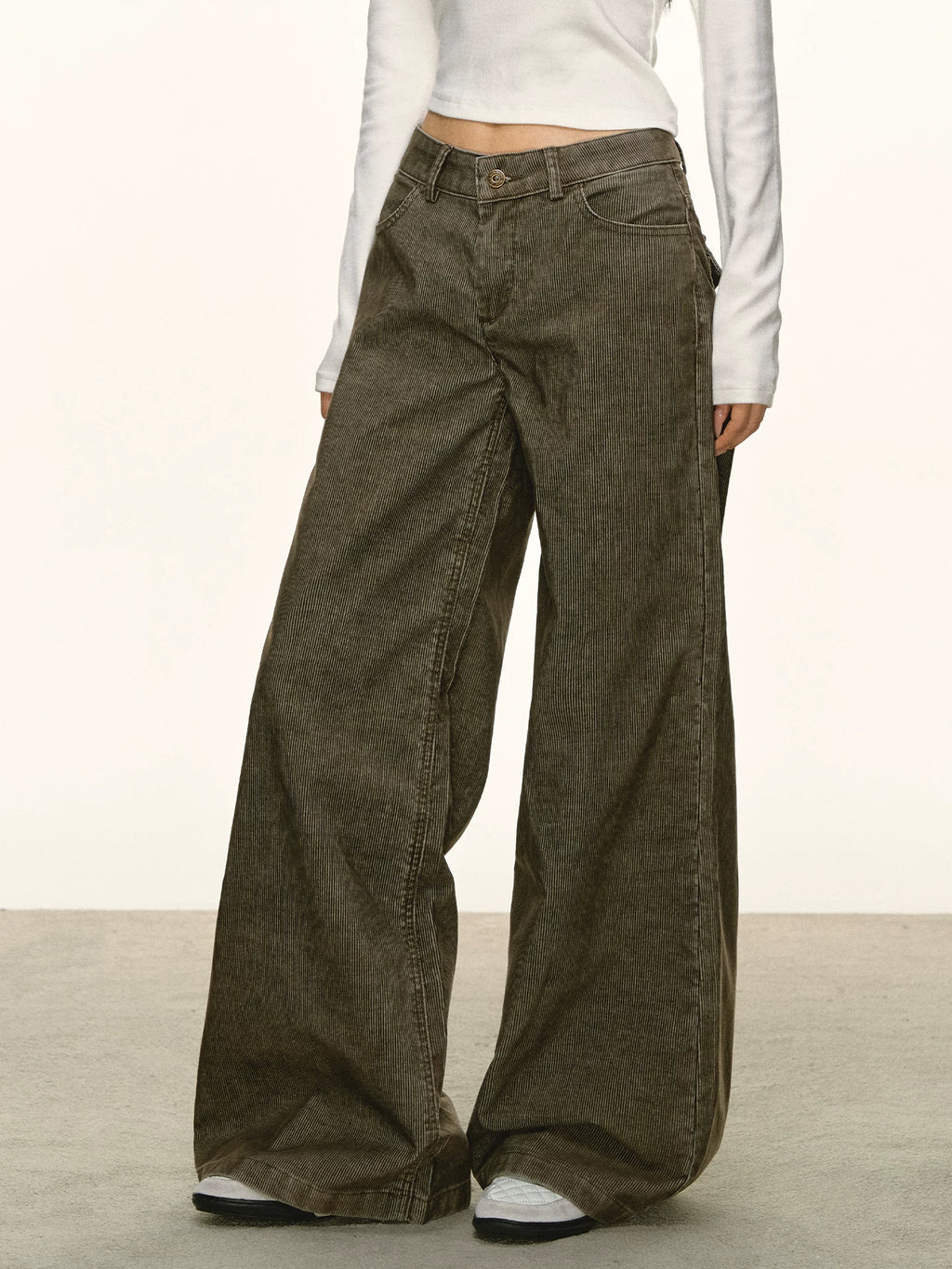 Anna Aneae Loose Wide Leg Straight Floor Pants Trousers