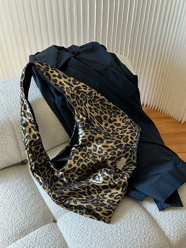 Ennui Cold Leopard Print Lazy Fashionable Shoulder Messenger Bag