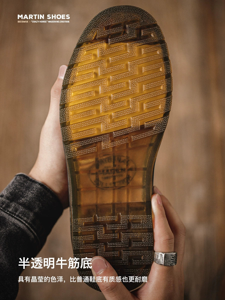 Maden Casual Versatile Big Head Leather Shoes