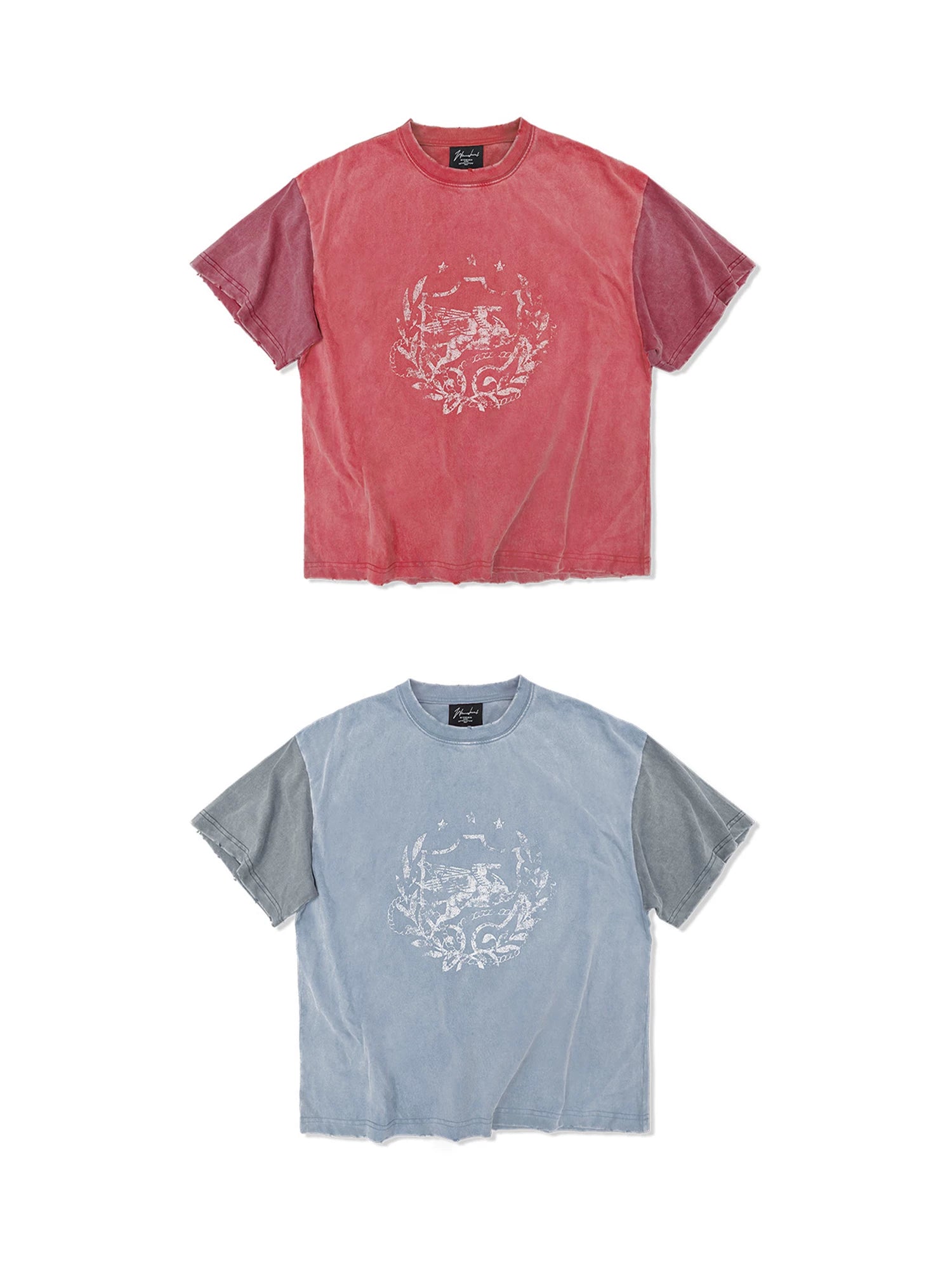 WANNA LAB Old Color Matching Loose Tee