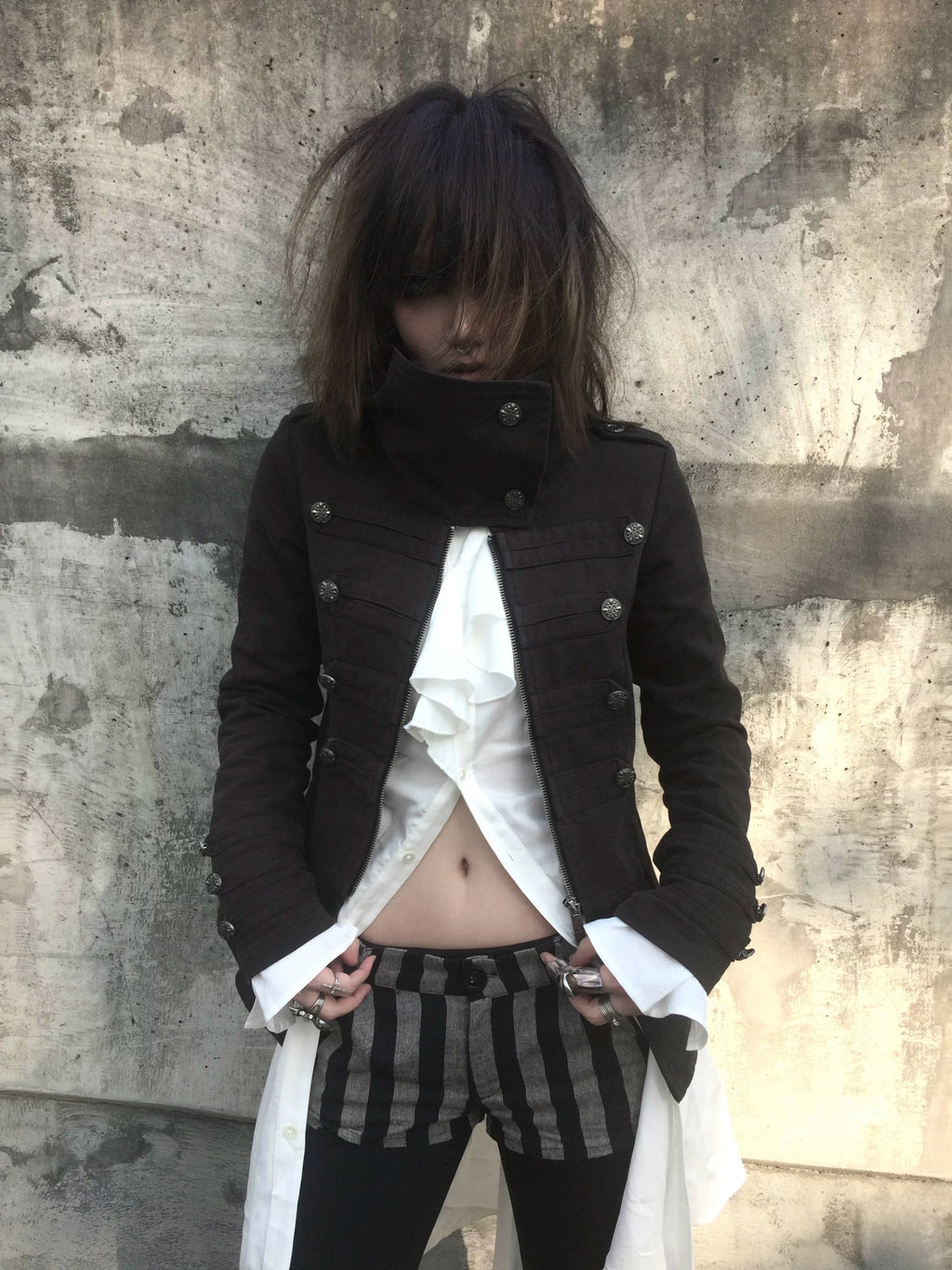 Imdelusion Napoleon Pile Collar Washed Heavy Slim Jacket
