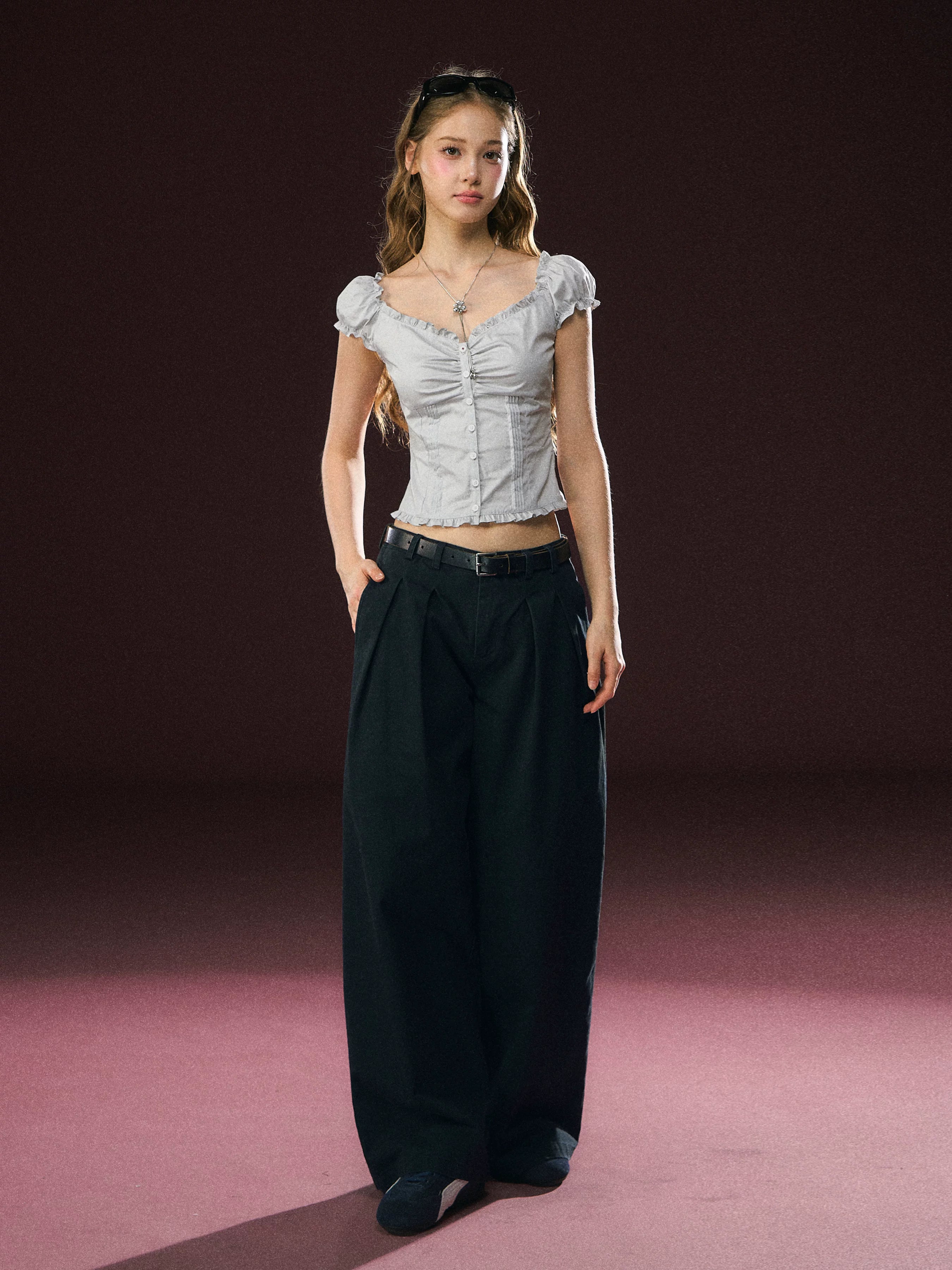 Ariseism Vintage Loose Wide Leg Casual Pants