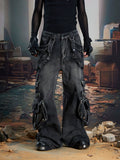 NOMANIAI Heavy Industry Three-dimensional Multi-pocket Deconstruction Splicing Jeans