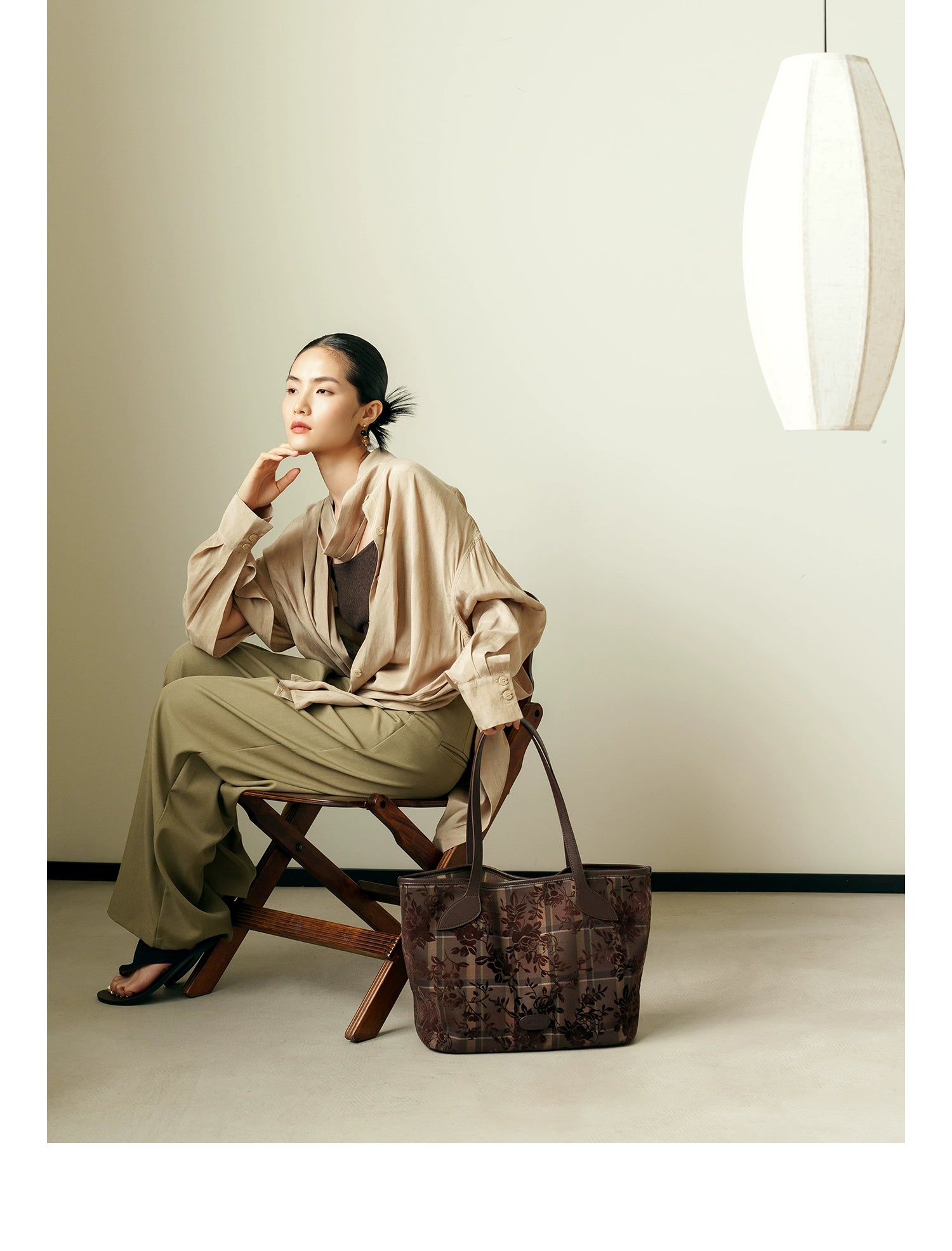 LOSEA "All Things Grow" Tie-dye flocking large-capacity tote bag