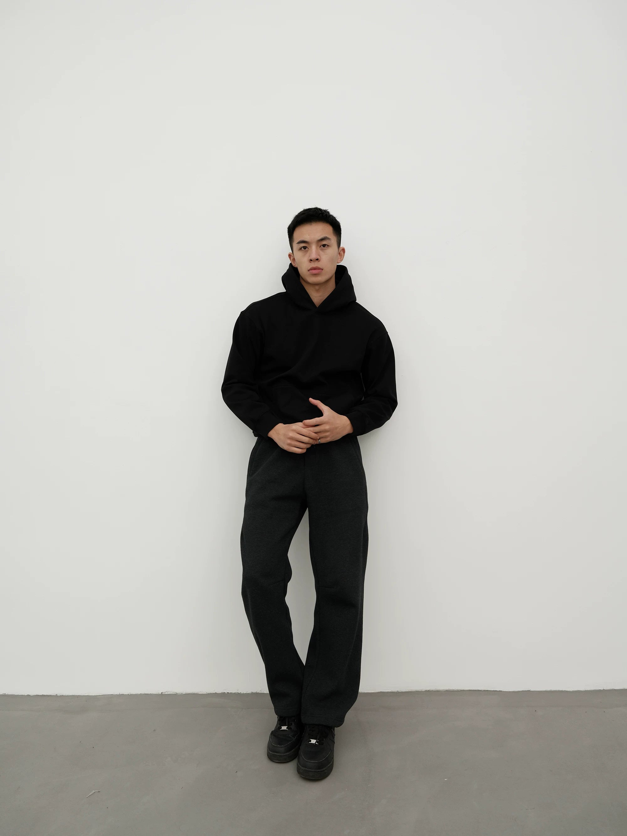 GTAL Solid Color Fleece Casual Hooded Sweater