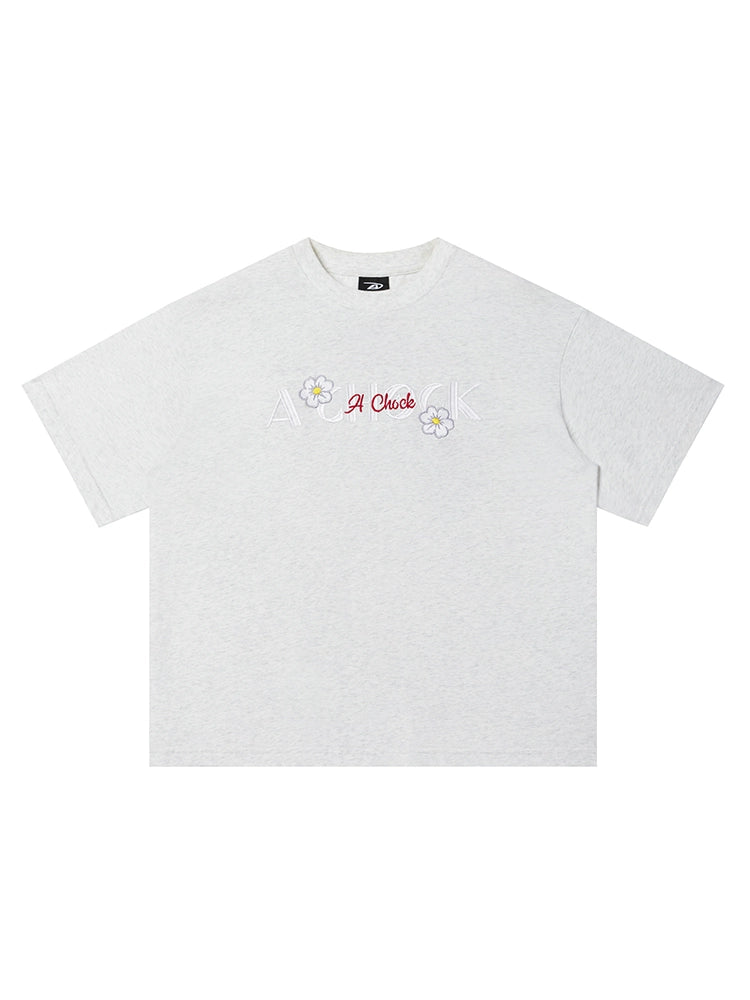 Achock Casual Flower Embroidery Tee
