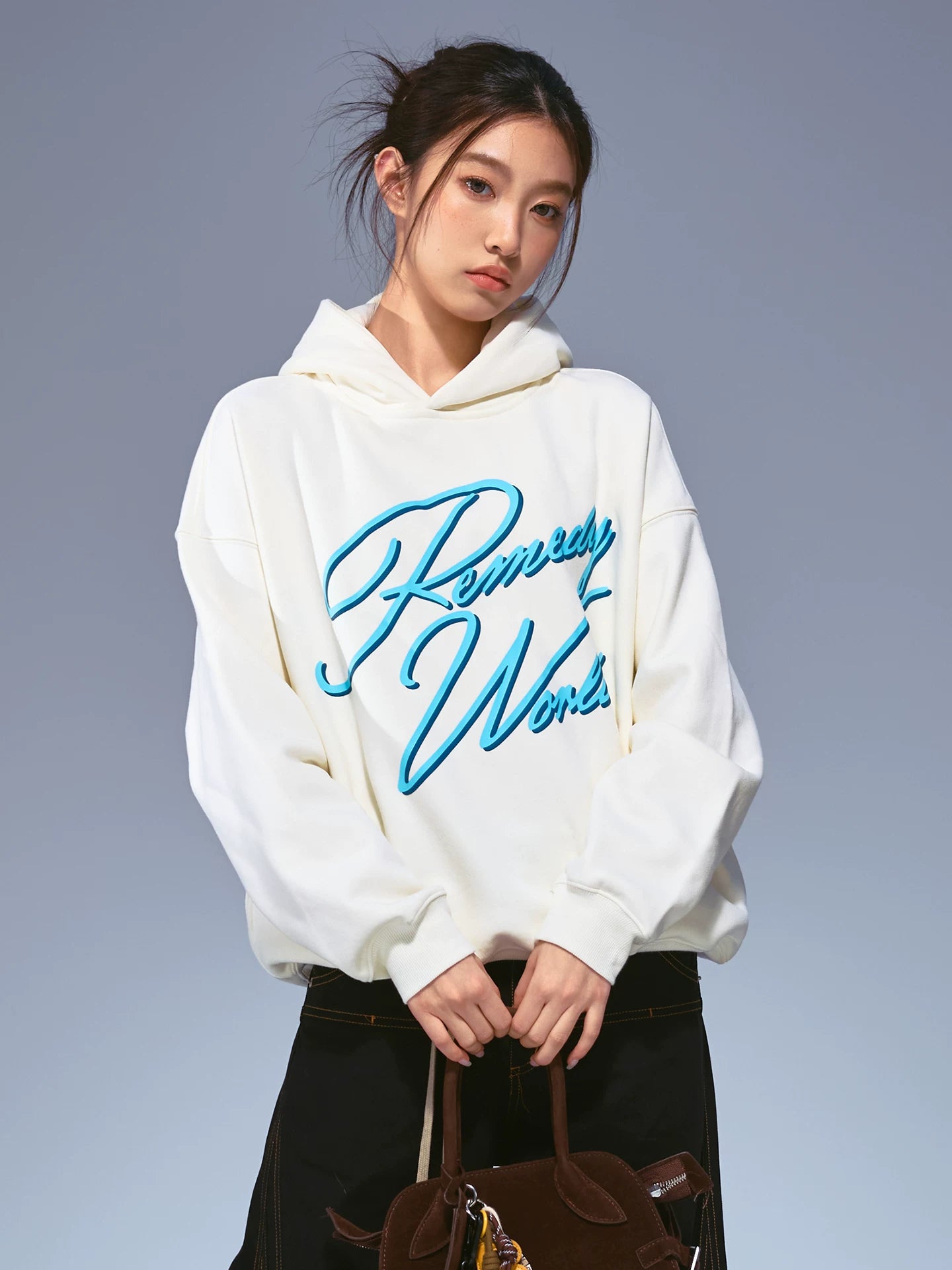 Remedy Vintage Alphabet Handwritten Print Hooded Sweater