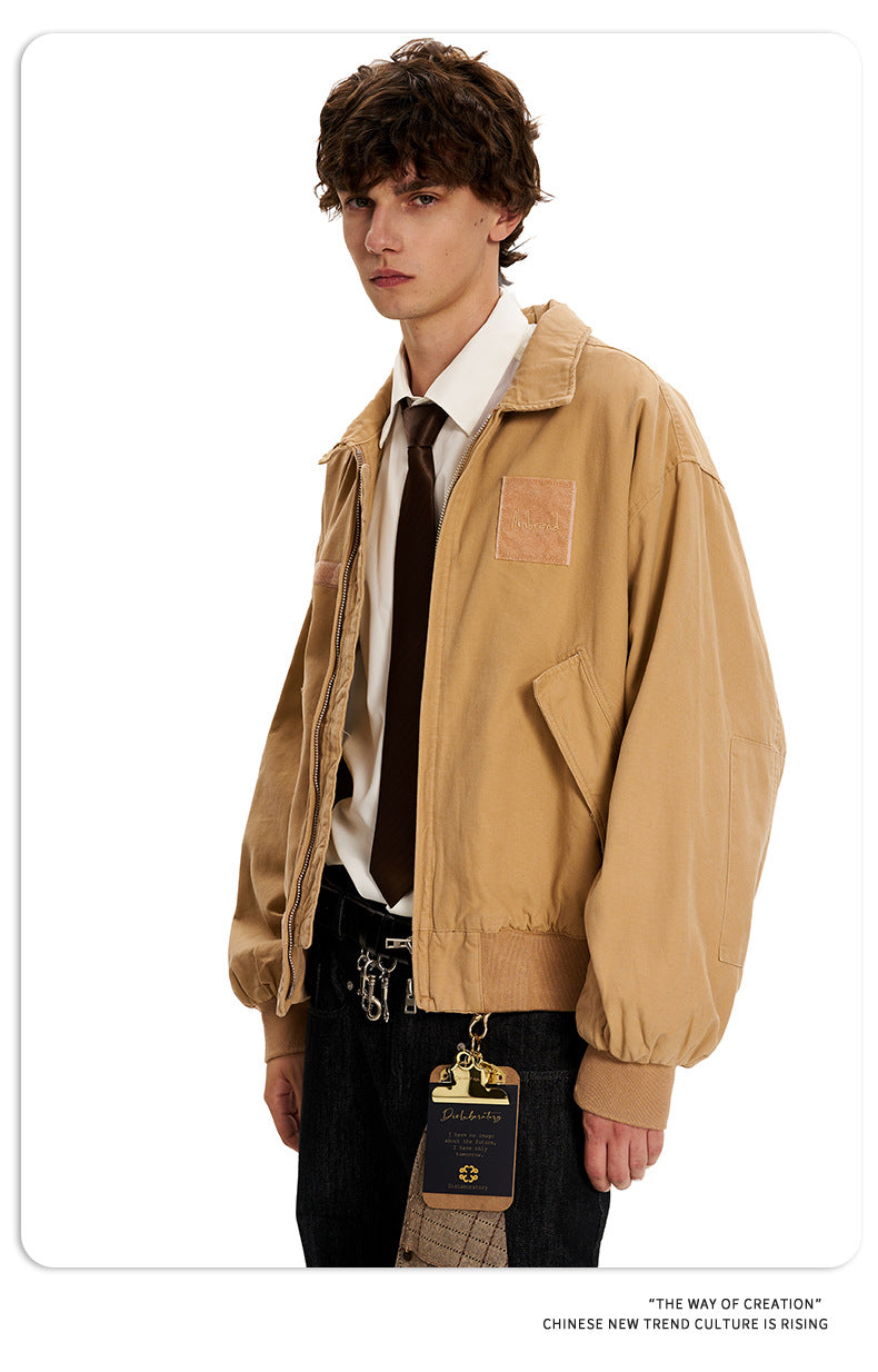 11KN Vintage Embroidered Loose Versatile Lapel Jacket