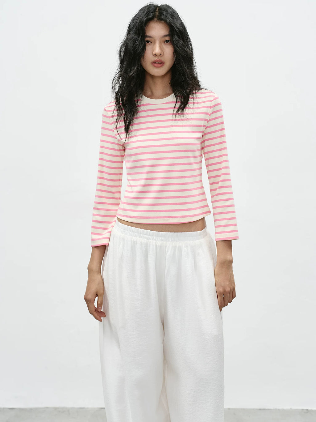 EIGHTHMONTH Striped Short Casual Long Sleeve