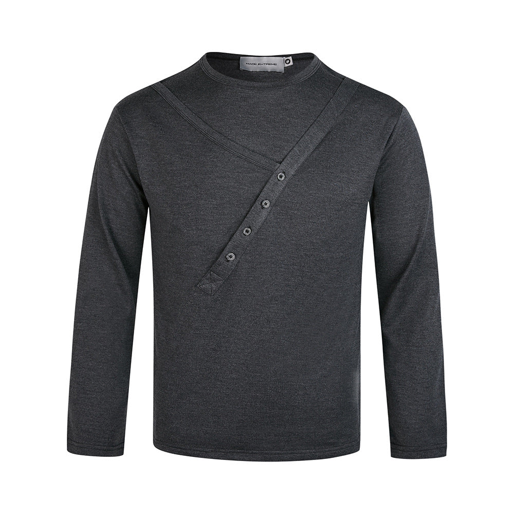EME Diagonal-breasted Loose-knit Sweater