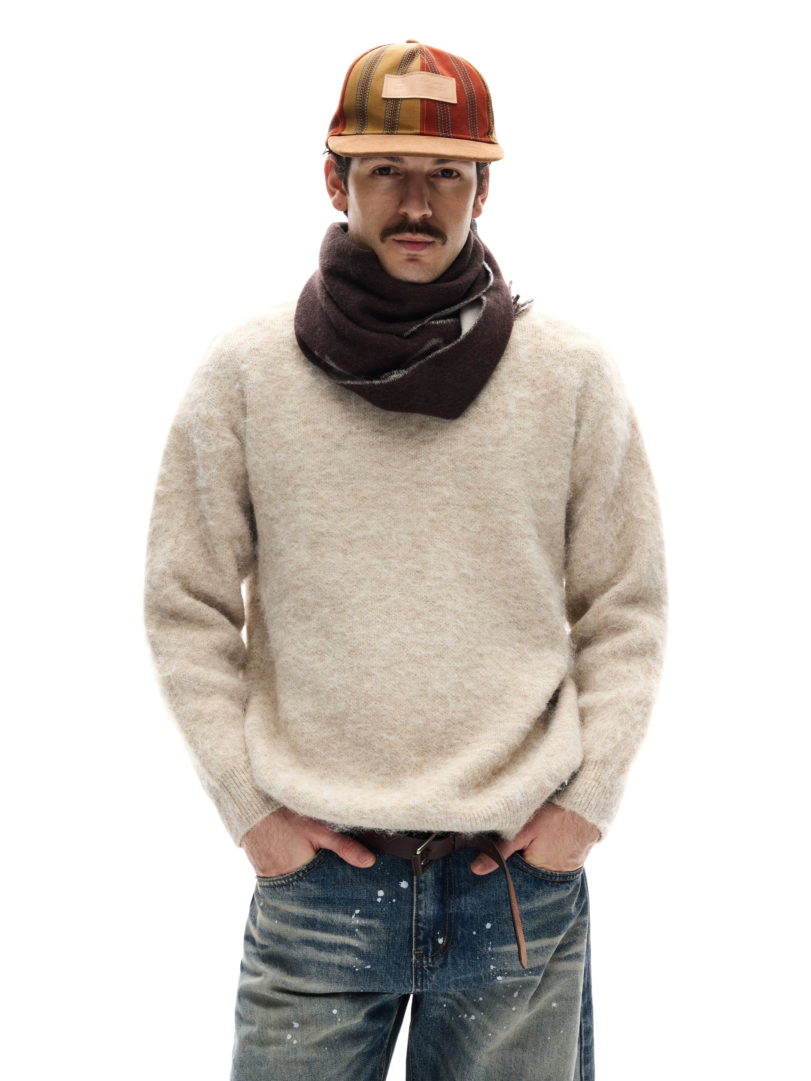 MADWITCH Slack Lazy Crew Neck Knitted Sweater