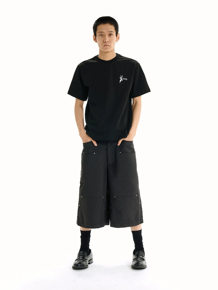 WANNA LAB "quantum Hourglass" Double Neckline Hidden Needle Process Tee
