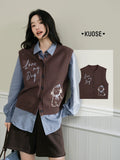 Kuose Embroidered Knitted Vest