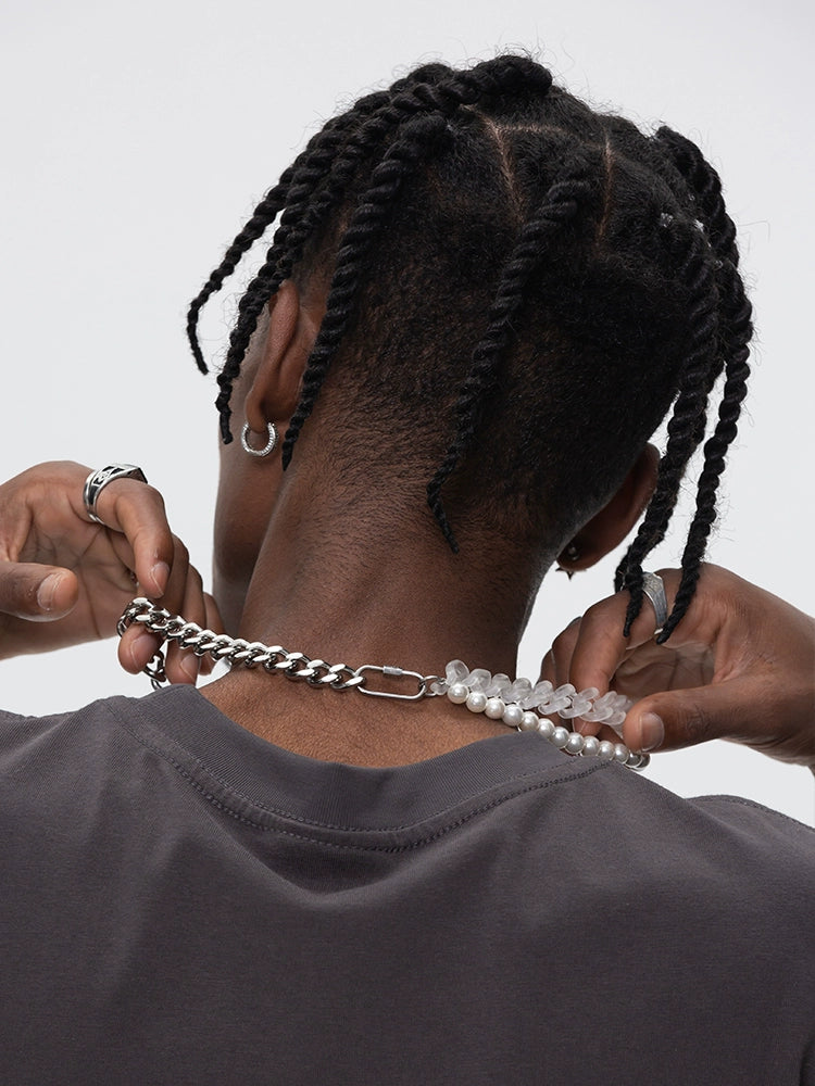 UNTILWERICH Street Pearl Titanium Steel Necklace