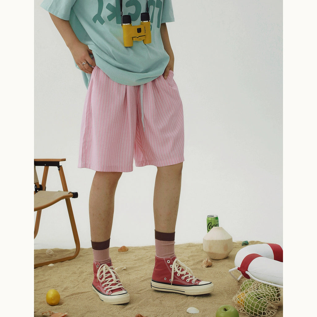 STILLYOU Versatile Striped Casual Shorts