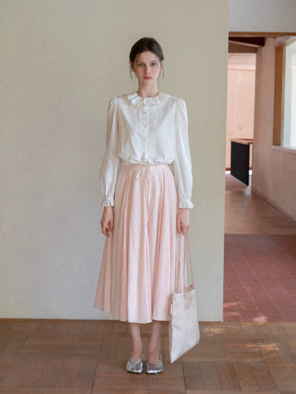 EGGKA High Waist Casual Drape Skirt