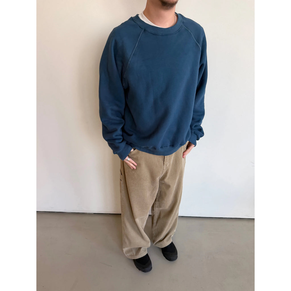 Anniehall Fleece Warm Vintage Rough Sleeve Crew Neck Sweater